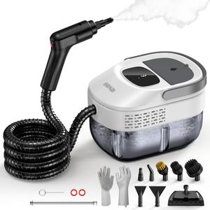 ODSD Steam Cleaner for Home & Car, 3-Level Adjustable Steamer for Cleaning, 15s Heat-Up & 1.6L Large Tank, Handheld Steam Cleaner for Car Detailing, Home, Tile, Grout, Furniture with 15pcs Accessories (White)
