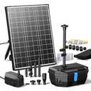 NFESOLAR Solar Water Fountain Kit, Pond Filter with 20W Solar Panel, 120 GPH Solar Water Pump, 4 Sprayers for Outdoor Pond 120-300 Gallons, Fish Tank and Garden Water Features N3212