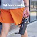 Hydro Flask Shaker Bottle Insulated Stainless Steel Gym Bottle for Pre Workout & Protein 24 Oz Black
