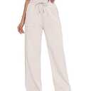 M MOTEEPI Womens Fleece Wide Leg Sweatpants Baggy High Waisted Winter Sweats Pants Straight Legs Athletic Pants with Pockets Apricot, Large
