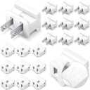 Flutesan 20 Christmas Female and Male Slip Plug Lighting Outlet White Vampire Adapter for Xmas Holiday Party (SPT-2)