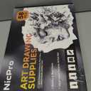 Nicpro 58 PCS Art Drawing Supplies Kit in Leather Case, Art Mechanical Pencil Set with 6 Metal Drafting Pencil 0.5 & 0.7 & 0.9 & 2mm, 12 Micron Pen, Sketch Book, 30 Tube Lead Refills for Sketching