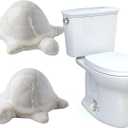 Toilet Bolt Covers, Turtle Ceramic Bolt Caps - Fun and Cute Bathroom Decor for Easy Installation - Decorative Bolt Caps for Bottom of Toilet (White turtle 2pcs)