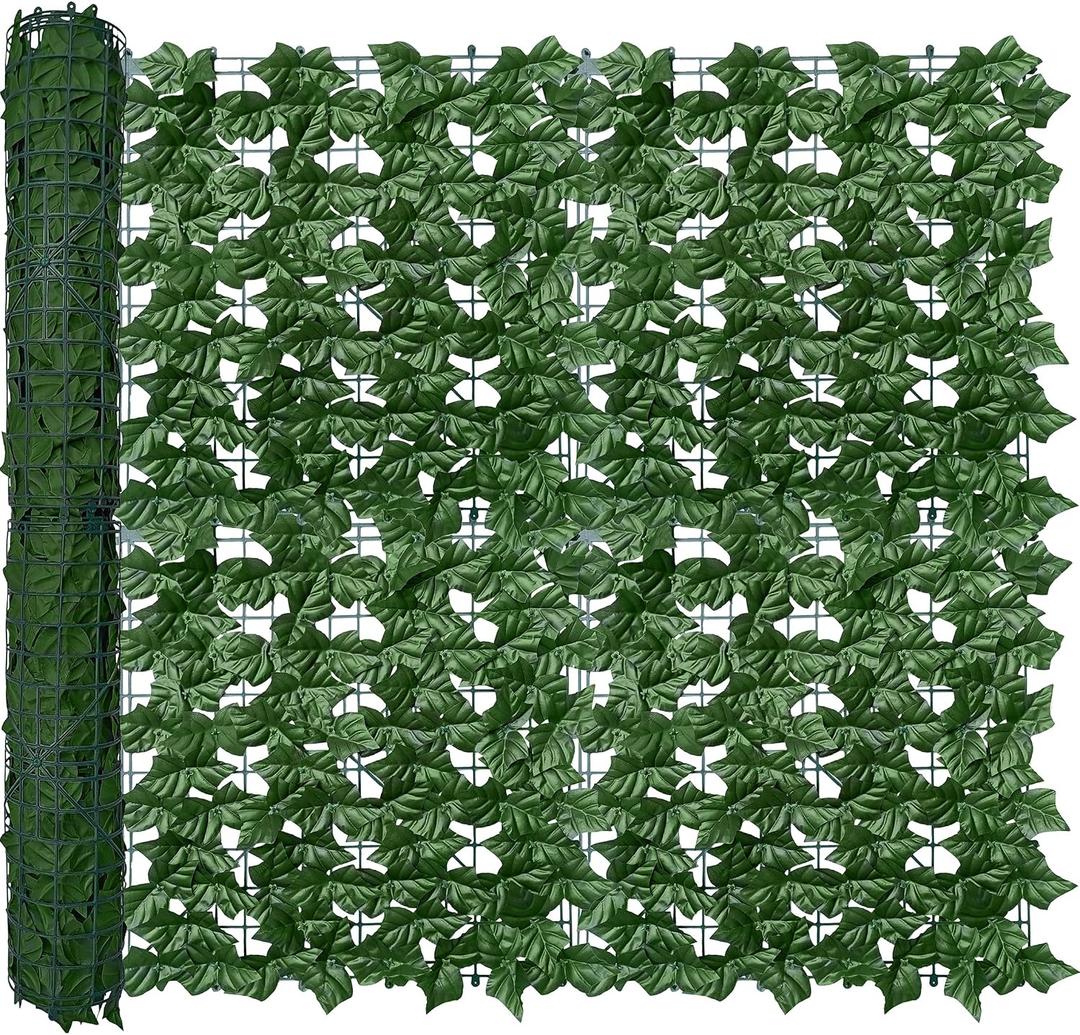 ODTORY Artificial Ivy Privacy Fence Wall Screen,40X120 in UV-Anti Faux Greenery Backdrop Ivy Vine Leaf Hedges Fence Panels for Patio, Balcony, Garden, Backyard Indoor Outdoor Green Wall Decor