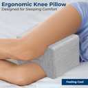 5 STARS UNITED Knee Pillow for Side Sleepers - Hip Pain Relief - Cooling Cover - Memory Foam Leg Cushion for Side Sleeping - Between Legs Pillow for Sciatica & Lower Back Pain, Arctic Gray