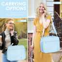 NOL Kids Lunch Bag - Kids 3+ Reusable Insulated Lunch Box with Zipper Closure Buckle Handle Adjustable Long Shoulder Strap, Easy-Clean Waterproof Fabric, Children Lunch Tote Bag for School -Light blue