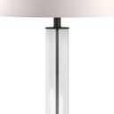 Harlow 29" Tall Table Lamp with Fabric Shade in Clear Glass/Blackened Bronze/White