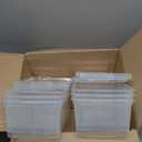 IRIS USA 6-Pack Storage Bins with Lids, 6 Quart - Crystal Clear, Shoe Boxes Stackable Containers Organize Shoes Closet Shelves, Teacher Tools Classroom Organization, Game - BPA-Free Plastic