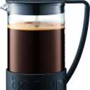 Bodum 51oz Brazil French Press Coffee Maker, High-Heat Borosilicate Glass, Black - Made in Portugal