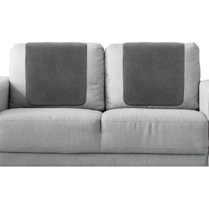 Frienda 2 Pieces Headrest Covers for Recliners Covers Sofa Headrest Protector Sherpa for Recliner Chair Couch Furniture Non Slip for Living Room (Dark Gray)