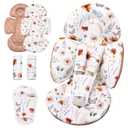 Generic Infant Car Seat Insert Compatible with Mamaroo Swing & Graco Swing and Infant Car Seat, Newborn Insert Baby Head Body Support, Reversible Design, Breathable Fabric, 1Pcs - Brown Wildflower