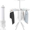 3 Tier Portable Clothes Drying Rackwith 4 Pulleys,Indoor and Outdoor Collapsible Rack Clothing with Shoe Drying Rack for Space Saving