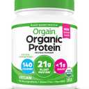 Orgain Organic Vegan Protein Powder, Natural Unsweetened - 21g of Unflavored Plant Protein, 4g Prebiotic Fiber, Low Net Carbs, No Added Sugar, Non-GMO, For Shakes & Recipes, 1.59 lb (EXP 08/20/27)