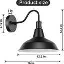 LOEHINLE Industrial Outdoor Gooseneck Wall Sconces, Vintage Wall Mount Light Exterior Wall Lighting Fixture Black Farmhouse Barn Light for Porch, Entryway, Garage