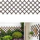 Expandable Wooden Lattice Panels Outdoor Garden Fence Trellis for Climbing Plants Roses Vines Cucumbers Weather Resistant Decorative Wood Privacy Fence (1, 38''x 89'')