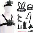 Mobile Phone Chest Strap Harness Mount Head Strap Holder Kit for VLOG/POV, Compatible with iPhone, Samsung, GoPro Hero 9, 8,7, 6, 5, 4, 3,2, 1, DJI Osmo,and Action Cameras