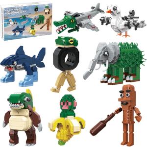Italian Brainrot Building Bricks Set 8 Models Creative Animal & Character Blocks Fun Collectible Toy for Kids & Adults
