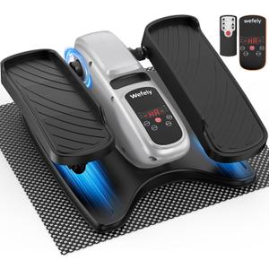 Under Desk Elliptical Machine,Leg Exerciser While Sitting for Seniors with 12 Adjustable Speed RF Remote Control,Quiet & Portable Mini Seated Pedal Exerciser with Non-Slip Mat for Home Office