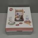 GAGAKU Wooden Coffee Maker Toy 14 pcs Play Kitchen Accessories Toy Coffee Maker for Kids Pretend Playset Toddler Coffee Maker Gifts for Boys and Girls (Coral Brown)