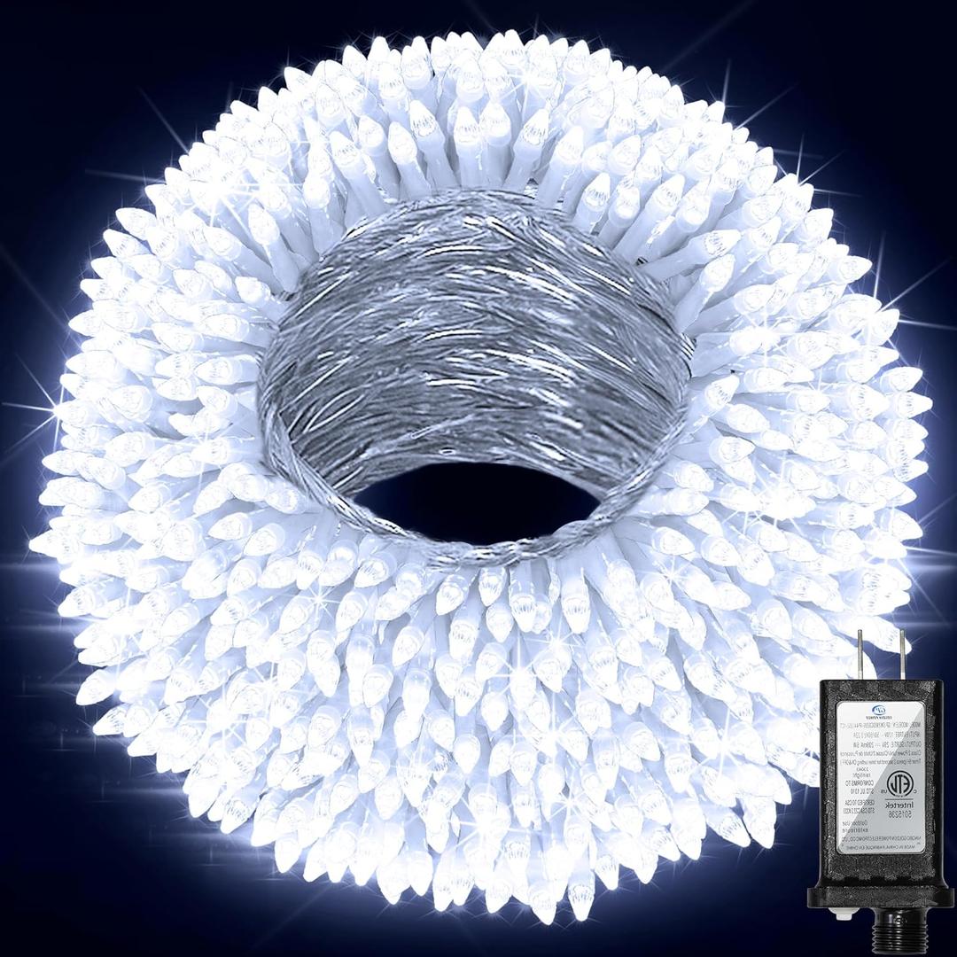 240ft Outdoor Christmas Lights, 750 LED Super Long String Lights 12 Modes & Timer Memory, Dimmable Outsite Waterproof Light Strings for Xmas Tree Garden Wedding Party Holiday Decorations Cool White