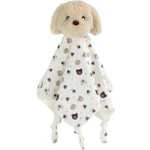 CREVENT Cozy Plush Baby Security Blanket, Loveys for Baby Girls and Boys, Birthday (Dog)