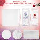 Timgle 50 Pcs Moist Towelettes Individually Wrapped Scented Disposable Face Towels Essential Oil Infused Moist Terry Cotton Towel for Use Hot or Cold Travel Body Spa(Rose, Lavender)