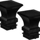 Amosfun 2pcs Black Curtain Rod End Caps Pole End Plug Decorative Finials for Curtain Rod in Diameter Size 1-1.1 Inch