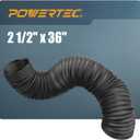 POWERTEC 2-1/2'' x 36'' Dust Collection Hose, 2.5 Inch Flexible PP Dust Collector Hose for Table Saw, Miter Saw, Drill Press, Belt Sander, Woodworking and Wood Shop Dust Collection System (70198)