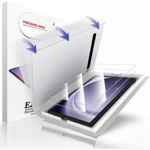 EZ-GLAZ-2 Pack Screen Protector for Samsung Galaxy Tab A9+/ A9 Plus (11 inch), 9H+ Hardness Tempered Glass with Easy Application Tray, Scracth-Resistant, Support Apple Pencil, Case Compatible, HD Clear