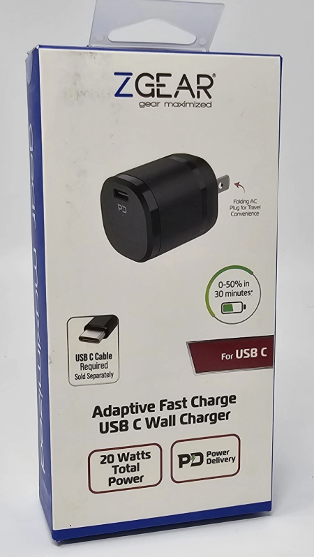 ZGR 20W TYPE C USB WALL CHARGER