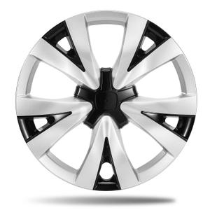 Paanlok 16 Inch Two-Tone Black & Silver Hubcaps for 2016-2026 Honda Civic LX, Fits OEM Steel Wheel #42700-TBA-A12, Direct Replacement #44733-T20-A12, Snap-On Wheel Covers, 4-Pack