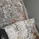 Art&Tuft Washable Rugs 6x9, Anti-Slip Backing Abstract Area Rugs, Stain Resistant 6x9 Rugs for Living Room, Foldable Machine Washable Area Rug(TPR53-Grey/Rust, 6'x9')