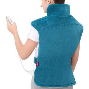 Comfytemp Heating Pad for Back Pain Relief, FSA HSA Eligible 22"x33" XXL Weighted Electric Neck Shoulders Heat Pad, 2H Auto-Off, Large Back Heated Wrap, Birthday Gifts for Women Men, Washable, Blue