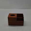 BIBELUN Square Tissue Box Cover,Multi-Functional Wood Tissue Box Holder with Storage Grid,Tissue and Remote Control Holder,Decorative Facial Tissue Cube Box Organizer for Desk,Nightstand,Bathroom (Brown)