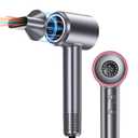 VivaEase Hair Dryer, 1400W Professional High Speed Hairdryer for Fast Drying, 500 Million Negative Ionic Hair Dryer, 3 Speeds and 5 Temps with HD Display, Low Noise Blow Dryer for Home Salon
