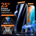 + Tempered Glass for Privacy Screen Protector [ Anti Spy & Longest Durable ] Shatterproof HD Clear, Easy Install, Bubble Free, 2 Pack