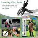 Weed Puller Detachable Stand Up Weed Puller Tool Long Handle with 4-Claw Stainless Steel Head & Removable 4-Section Pole Garden Hand Weeding Tools - Stand up and Weed Effortlessly