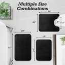 HUXMEYSON Bathroom Rugs Sets 3 Piece, Non-Slip & Quick Dry Bath Mat Set, Ultra Soft Velvet Bath Rugs for Bathroom, Toilet and Shower Floor, Black