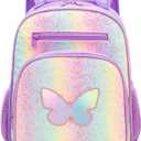 Toddler Backpack for Girls 2-4,Preschool Kindergarten Butterfly Backpacks,Small Backpack for Kids,Toddler Bookbag with Chest Strap