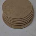 6 Pack Round Woven Placemats, 12 Inch Jute Braided Place Mats, Natural Straw Rattan Placemats, Heat Resistant Non-Slip Mat for Kitchen Dining Table, Hot Dishes Bowls Pans Plates Pots