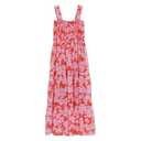Speechless Girls' Sleeveless Smocked Maxi Sundress (12, Orange/Pink)