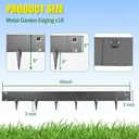 33ft. Metal Edging for Landscaping, 10 Pack 5 Inch Galvanized Steel Landscape Edging for Yard Pathway & Flower Beds, Metal Garden Edging with a Pair of Gloves (Black, 40" L x 5" H Each)