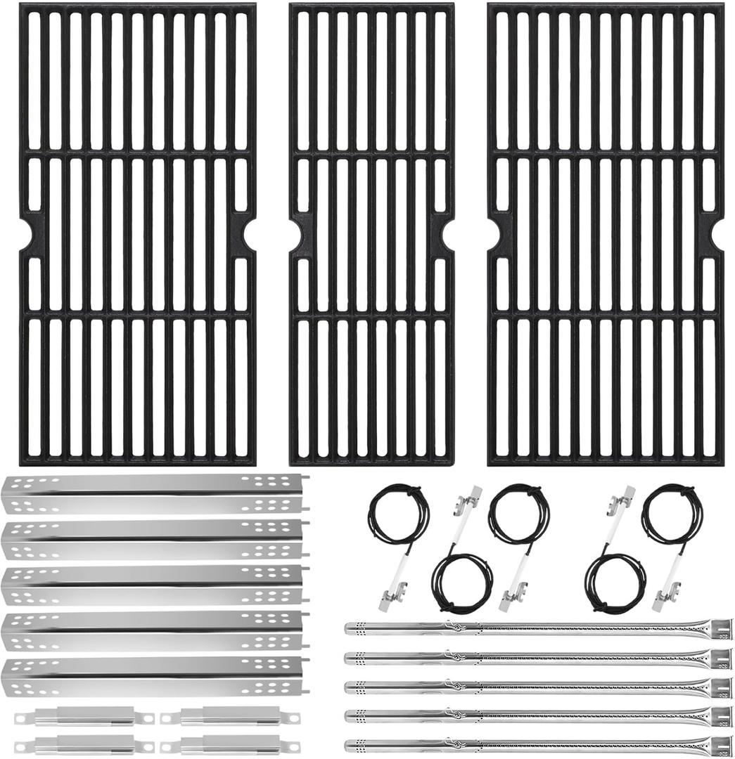 Replacement Grill Parts for Charbroil Performance 5 Burner 463347519 463275517 463347518 18" Grill Grate Burner Heat Plates for Char-Broil 4463243519 463373019 463243518 463373319 Gas Grill Parts Kit