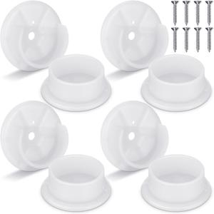 Amyhill Plastic Closet Pole Socket White Closet Rod Holders Rod Bracket Shower Holders Wardrobe Tube Support for Bathroom Curtain Clothing Store, 1-3/8 Inch(8 Pcs)