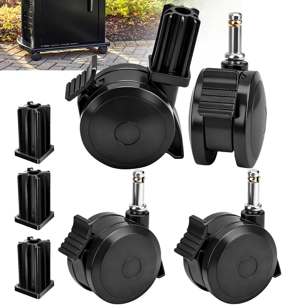 4 Pack 70360 Locking Caster with Insert for Weber Genesis E-310 Spirit Series 2009-2012, E400 E600 Summit Series 2007-2019 Gas Grills & Genesis E310 E320 S330 E210 Series 2007-2016