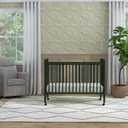 Davinci Jenny Lind 3-in-1 Baby Crib Convertible to Toddler Bed, Daybed - Easy to Assemble - GREENGUARD Gold Certified - 4 Adjustable Mattress Heights, Conversion Kit Sold Separately - Forest Green, 54.8"L x 29.3"W x 41.3"H