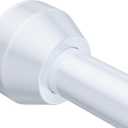 TEECK Shower Curtain Rod, 32-79 inch Adjustable Tension Spring, 1 Inch Shower Curtain Rod Tension, Premium Stainless Steel, Anti-Slip, No Drilling, No Rust, for Bathroom, White