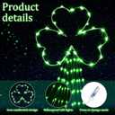 Glooglitter St Patrick's Day Shamrock Lights Outdoor Decor 11.5ft Irish Green Waterfall Lights Irish Shamrock Green LED USB Powered for Tree Yard Patio Wall Porch Party Favors Outside Decorations