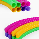 Syhood Toy Color Hoop Plastic Detachable Adjustable Hoop Light Weight Exercise Fitness Equipment Toy Waist Ring for Adult Party, 3 Sizes (Green, Pink, Yellow, Purple)