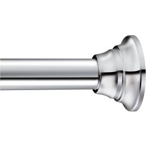 Moen Chrome 44-72-Inch Adjustable Tension Mounted Straight Shower Curtain Rod for Bathroom, No Drilling Needed, TR1000CH